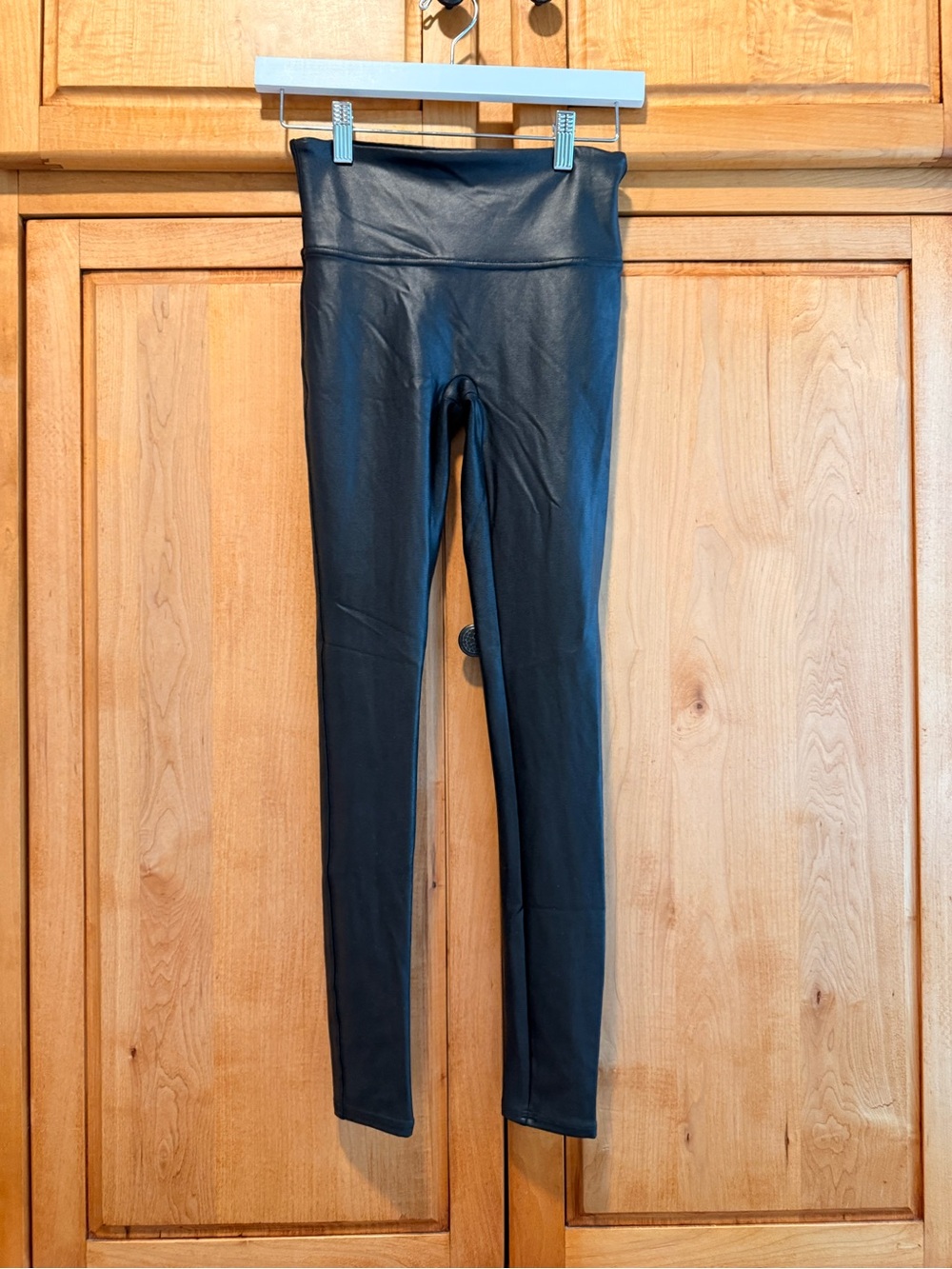 SPANX Black Faux Leather Leggings